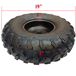 19x7-8 8" Left Front Wheel Rim Tire Assembly for ATVs