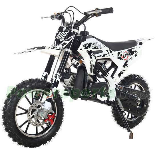 Disc Brakes! X-PRO X1 50cc Dirt Bike with Automatic Transmission Chain Drive Black 10 Wheels Pull Start 