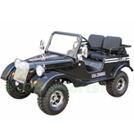 GK-G018 125cc Jeep 3-speed with Reverse, with WindShield and Spare Tire, Big 18" Wheels!