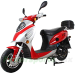 MC-N012 50cc Moped Scooter with 10" Aluminum Wheels, Rear Trunk! Electric/Kick Start! Large Headlight!
