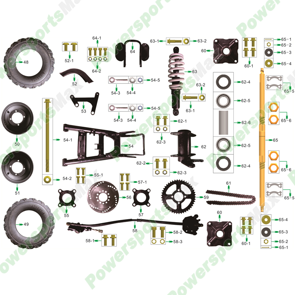 ATV-3125R Rear Wheel Assembly ATVs Parts