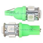 T10 Wedge 5-SMD 5050 LED Light Bulbs Ultra 192 168 194 2825 Pair - Green,free shipping!