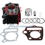 Cylinder Body Piston Gasket Ring  Assembly for 50cc Horizontal ATVs and Dirt Bikes